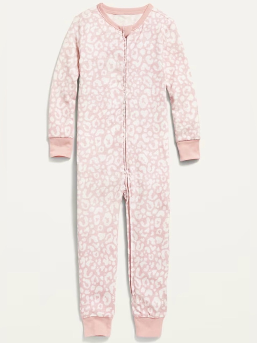 Old Navy Pink Leopard Print Kids One-Piece Pajamas